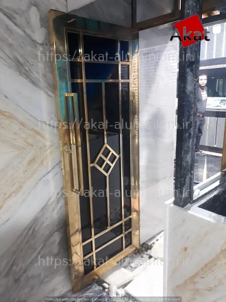 درب استیل طلایی تک لنگه مدل steel door 01