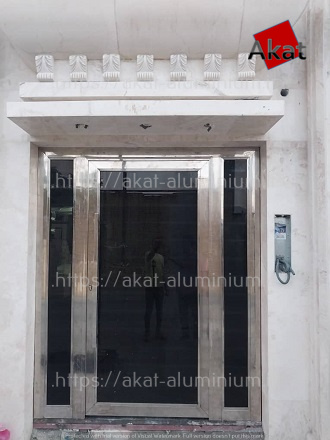 درب ورودی استیل با دو کتیبه مدل steel door 03